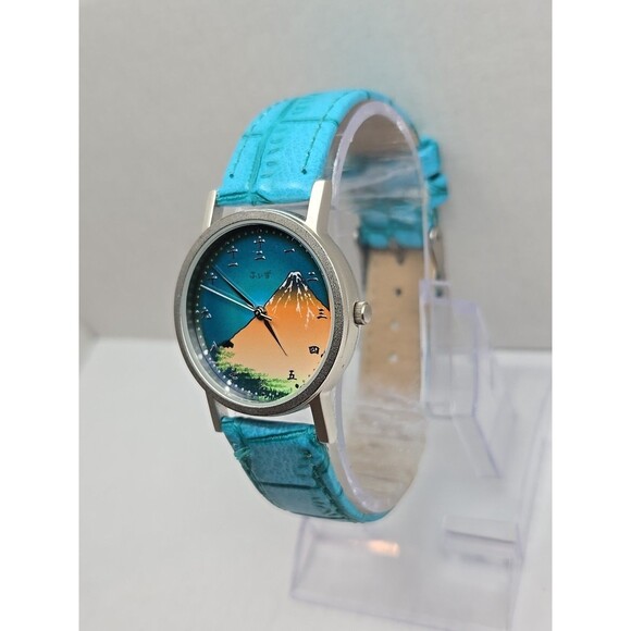 J Axis Modern Timepiece Mt Fuji Ukiyo E Art Dial Analog Quartz Watch New Battery main image 9